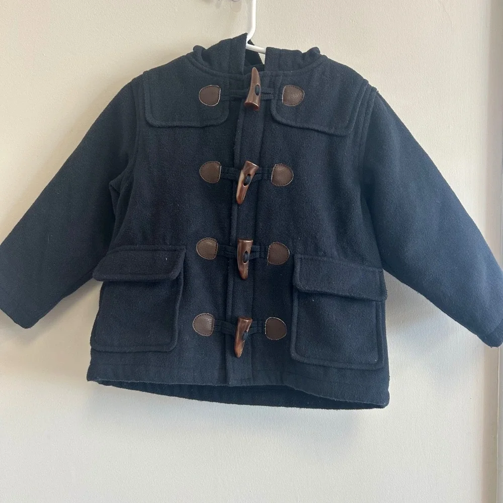 Gymboree‎ Navy Blue Peacoat Toggle Hooded Jacket Kids 2T 3T